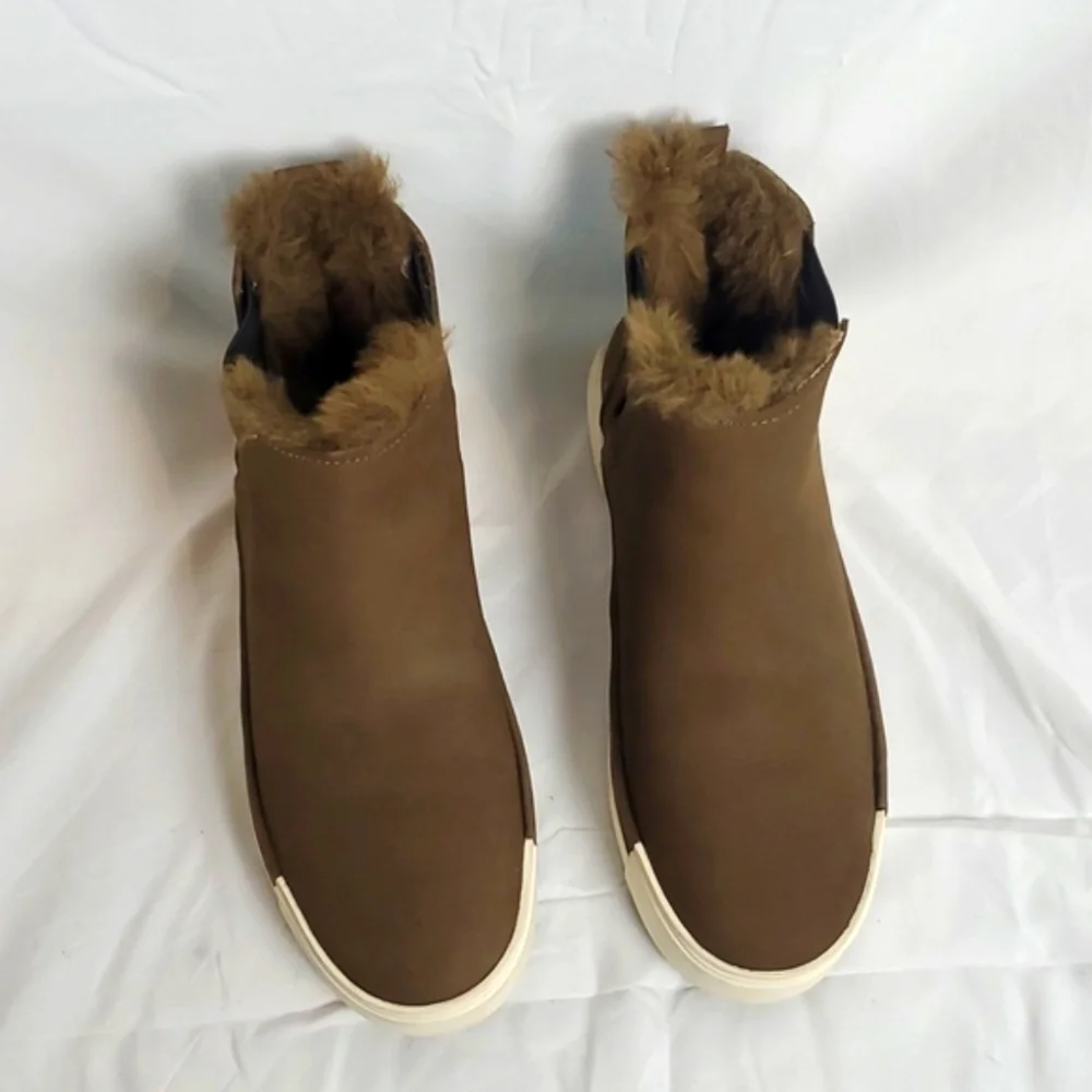 J/Slides Val Khaki‎ Nubuck Fur Lined Waterproof Booties